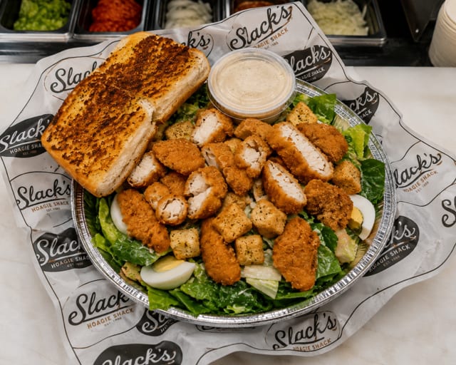 Caesar & Tenders Salad.