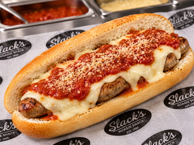 Hot Sausage Parmigiana.