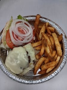 Cheese Burger Platter.