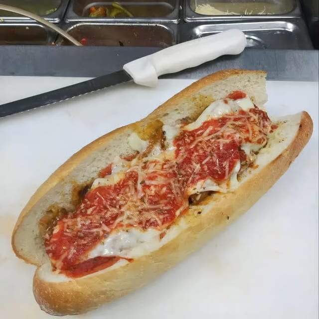 Hot Sausage Parmigiana.